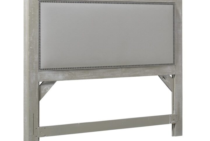 Includes headboard only that fits a standard frameMounting hardware not included100% polyester light ash gray colored fabric