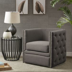 Tufted Barrel Swivel Chair