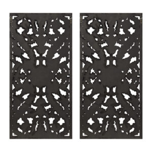 Distressed Carved Wood 2-piece Wall Decor Set