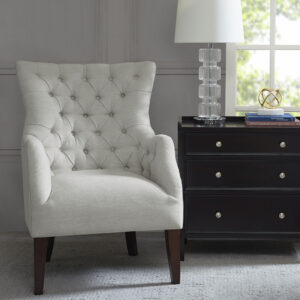 Button Tufted Wing Chair