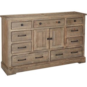 9 drawers for storage options2 doors with an adjustable shelfAnti-tip kit included