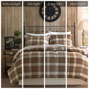 update your room with the Woolrich Lumberjack quilted microfiber down alternative comforter set.  This ultra-soft and cozy comforter set features a khaki and brown plaid pattern printed on microfiber fabric for comfort and style