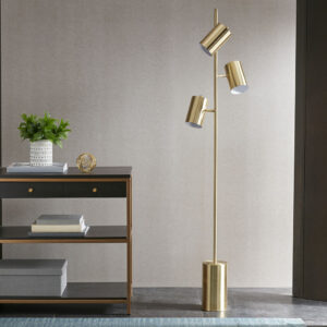 The Ink+Ivy Alta 3-Light Metal Floor Lamp provides a unique and stylish addition to your space. This metal pendant features a gold finish creating a striking look. This floor lamp adds an eye-catching look to your decor. Three Type A lightbulbs is needed(not included). Comes with a 2-year warranty.