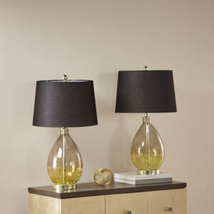 Update your space with the sleek style of the Cortina Ombre Glass Table Lamp