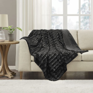 Wrap yourself in the lush comfort of the Madison Park Duke Long Fur Throw. The ultra-soft faux fur face provides comfort and coziness