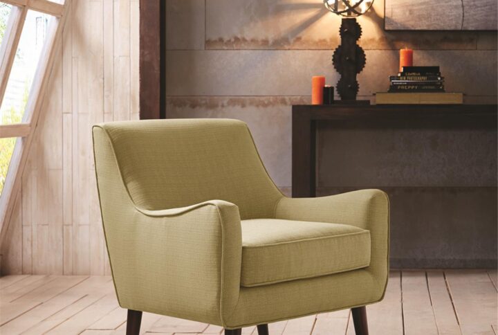 Update your living room with the Madison Park Oxford Mid-Century Accent Chair. Featuring mid-century inspired curves