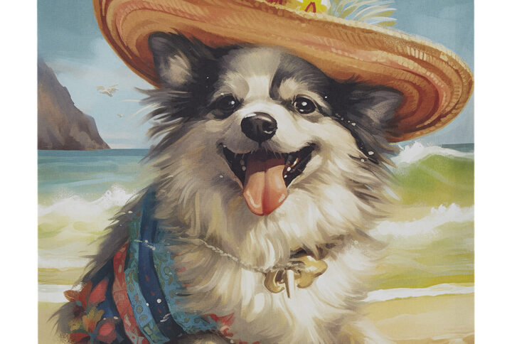 Add a splash of joy to your walls with our Chihuahua Dog Wall Decor! This vibrant canvas art print features a happy Chihuahua dressed in a festive beach outfit