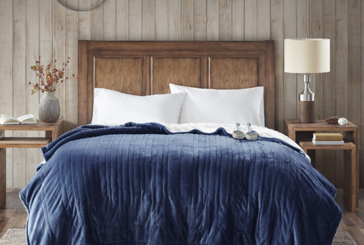 Sleep in ease in the Woolrich heated blanket with Secure Comfort Technology