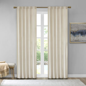 Accentuate your home with the 510 Design Colt Poly Velvet Window Panel Pair. Made from soft solid ivory poly velvet