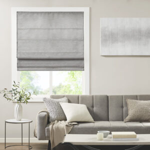 Our Madison Park Como Printed Faux Silk Room Darkening Cordless Roman Shade offers a modern and convenient update to your home decor. This roman shade flaunts a tonal grey faux silk textured fabric to create a stylish and beautiful