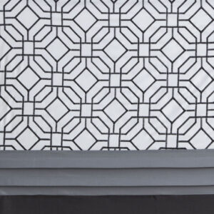 for a simple updated look to your decor. An embroidered geometric design adds texture and dimension