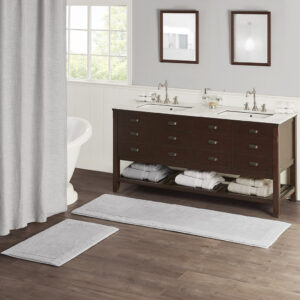 that creates an incredibly dense and plush look and feel. This bath rug is also OEKO-TEX certified