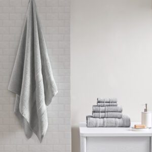 Our Madison Park Essentials Adrien Super Soft 6 Piece Cotton Towel Set introduces a simple and stylish update to your bathroom. This light weight performance cotton towel set features a zero twist construction making it incredibly soft and durable