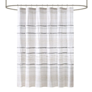 this shower curtain is machine washable for easy care. Coordinating bedding set is available and sold separately.