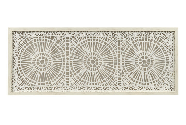 Adorn your wall with the INK+IVY Henna rice paper wood frame finish wall decor. This alternative piece features medallion motif design handmade into a delicate natural rice paper that adds unique