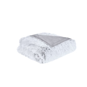 the Intelligent Design Emma Shaggy Faux Fur Throw provides a fun and fashionable update to your space. The face of the throw flaunts reverse print or frosty print technique on extra-long faux fur that adds a frosty touch