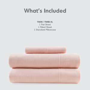 this knit sheet set is easier to get into bed during cold weather or absorbent for summer. Choose from a variety of colors for comfort and style in your bedroom. Set includes 1 flat sheet