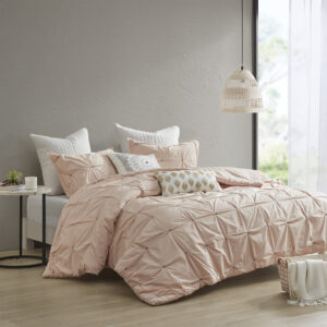 Elevate your bedroom with the INK+IVY Masie 3 Piece Elastic Embroidered Cotton Duvet Cover Set. This solid cotton duvet cover features elastic and embroidered details on the face to create a tufted-inspired design with a modern flair. The 2 matching shams handsomely pair with the cotton duvet cover to complete this modern and sophisticated bedding set. This cotton duvet cover set uses an antimicrobial treatment that provides built-in freshness protection