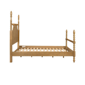 the Madison Park Signature Beckett Bed reminds us of an earlier life when the "rolling pin" would be functional and used to make a lumpy bed into a smooth bed. The turned legs and stretchers add a classic and elegant touch