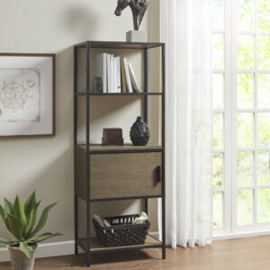 Display your books or curios in your living room or home office with the Madison Park Darley Bookcase. Able to easily fit into smaller spaces