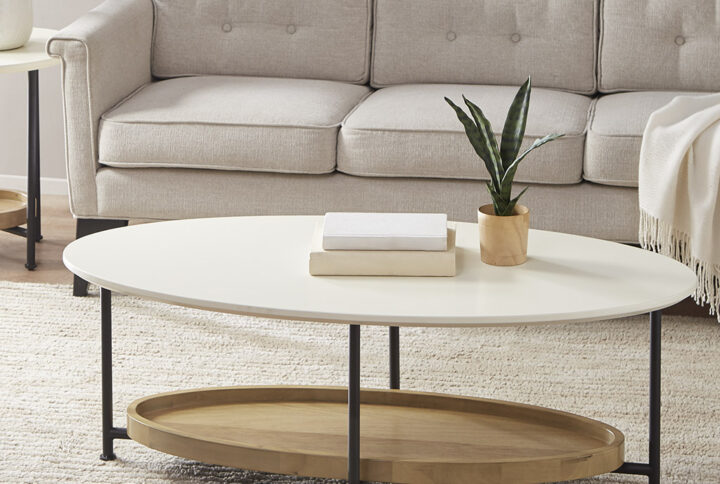 Modernize your living room decor with the Madison Park Beaumont Coffee Table. Flaunting an eye-catching design