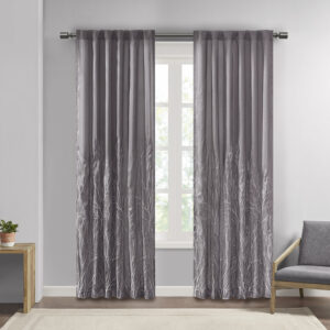 The Madison Park Andora Window Panel Combines Style And Nature In The Best Way. A Striking Tree Branch Design Is Embroidered On Beautiful Faux Silk