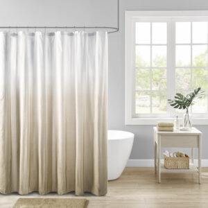 Add a refreshing touch to your bathroom decor with our Madison Park Ara Ombre Printed Seersucker Shower Curtain. This shower curtain features a taupe ombre print on an embossed seersucker fabric