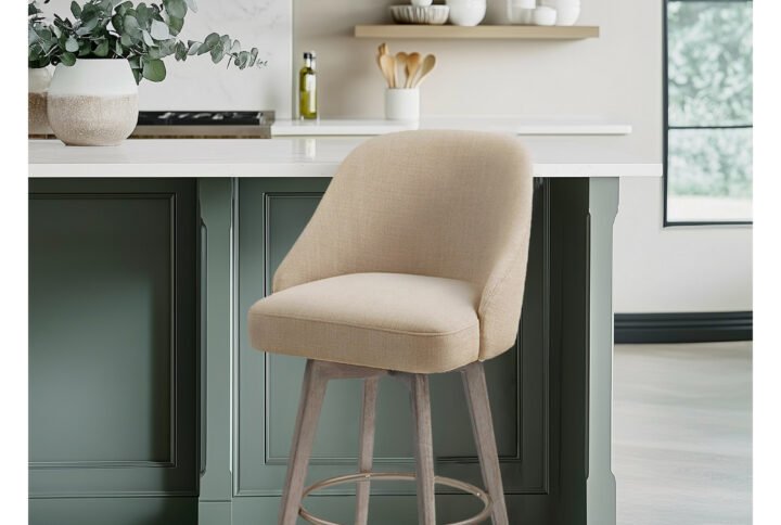 Elevate your kitchen or dining space with the Madison Park Pearce Swivel Counter Stool