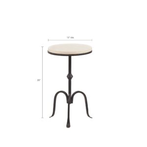 for an elegant touch. The curved metal legs provide sturdy support