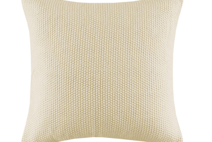 The INK+IVY Bree Knit Square Pillow Cover offers a simple and cozy addition to your living room decor. This knit pillow cover is made from ultra-soft acrylic to create a casual cottage look. A hidden zipper closure provides a clean finished edge to the design. Machine washable for easy care