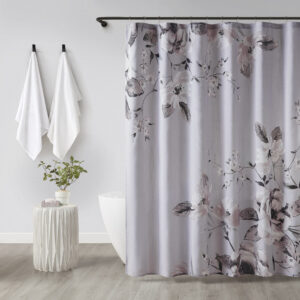 Introducing the Neko Floral Printed Shower Curtain - a blend of contemporary and practicality. Adorned with a large floral design