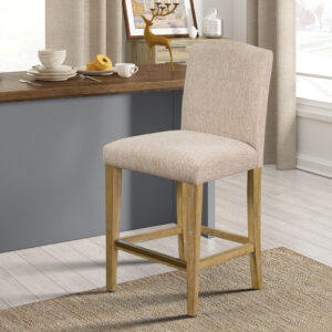 Outfit your dining decor with the simple refinement of the Martha Stewart Connor Counter Stool. Featuring a medium-high upholstered back and cushioned seat