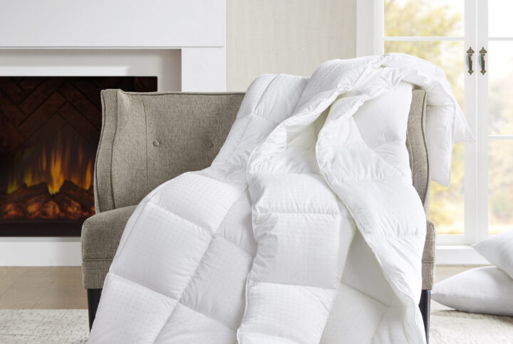 100% premium cotton dobby face and solid reversed shell comforter over-padded with ultra airy and breathable down alternative fiber that delivers a real down-like experience.