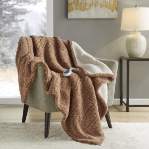 Combine fashion and function seamlessly with this heated throw that will keep you warm and cozy during chilly nights. The sherpa material features a variegated color pattern on front for added style and reverses to a solid sherpa. Three heat settings allow you to easily customize your comfort level to perfection