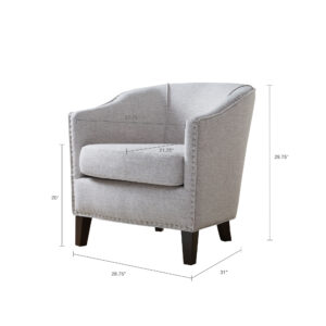 this shaped barrel armchair maximizes sitting space for any room. Leg asembly required.