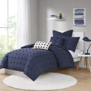 The Urban Habitat Brooklyn Cotton Jacquard Comforter Set features small tufted chenille dots that create a fresh shabby chic look. This comforter set brings a soft and charming update to your bedroom