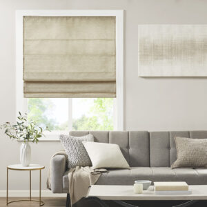 Our Madison Park Como Printed Faux Silk Room Darkening Cordless Roman Shade offers a modern and convenient update to your home decor. This roman shade flaunts a tonal taupe faux silk textured fabric to create a stylish and beautiful