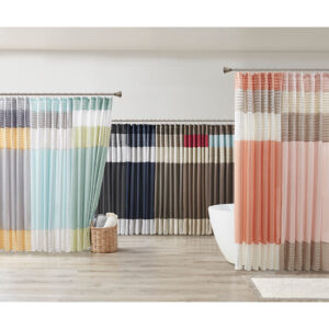 yet beautifully classic shower curtain. The faux silk dupioni fabric has a natural light sheen and drapes beautifully