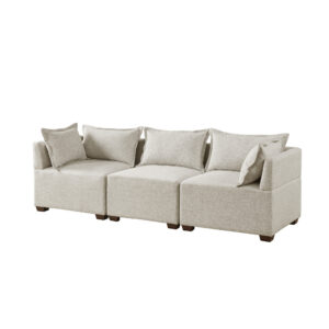 Create a comfortable seating arrangement in your living room with the modern sectional sofa chairs and ottoman. Upholstered in durable and resilient fabric