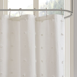 the shabby chic shower curtain softens your bathroom décor and is machine washable for easy care. This shower curtain is also OEKO-TEX certified