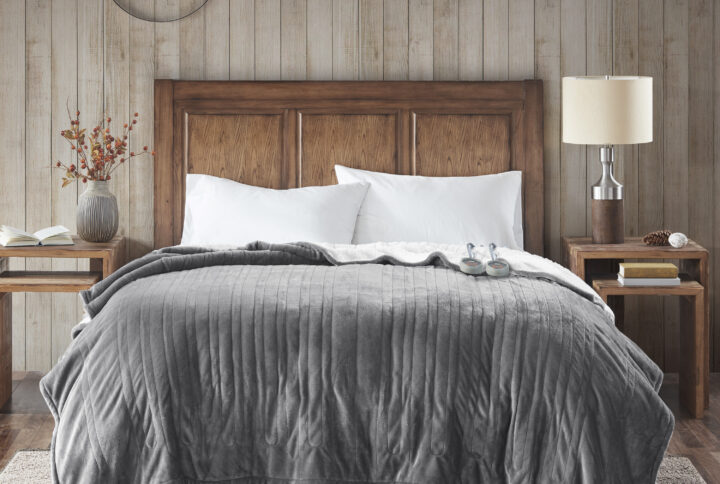 Sleep in ease in the Woolrich heated blanket with Secure Comfort Technology