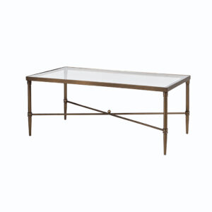 The sturdy bronze metal finished frame and tempered glass top makes this table the center off attention. Assembly required.