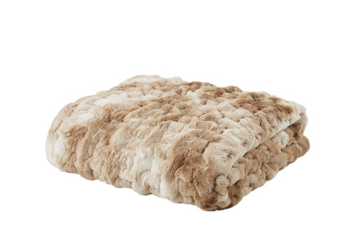 Ruched Faux Fur Throw