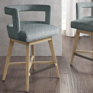 Update your kitchen dining decor with the Madison Park Glenwood Swivel Counter Stool. This counter stool features a low open back and is upholstered for a charming contemporary look. The solid wood legs complement the upholstery with the wheat color finish