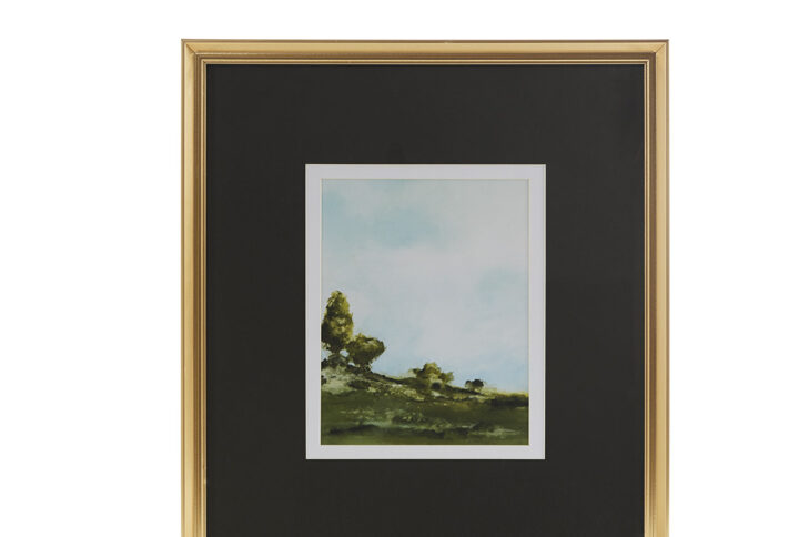 Bring a touch of tranquility to your home with the Martha Stewart Across The Plains 1 Framed Glass and Double Matted Abstract Landscape Wall Art