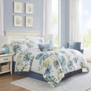 Awake in paradise with the Harbor House Lorelai 6 Piece Comforter Set. Showcased against a crisp white ground