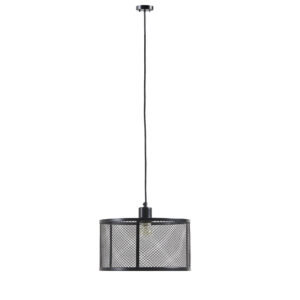 industrial update to your home decor with the INK+IVY Jaxson Metal Mesh Pendant. This single light pendant features a metal caged drum shade with a black finish to create a simple