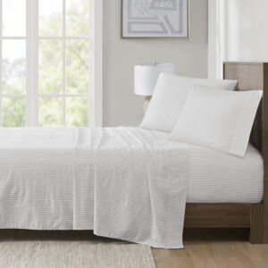 Sleep in year-round breathable comfort with these printed cotton percale sheet set. This ultra-soft feel sheet set is moisture absorbent and features printed designs