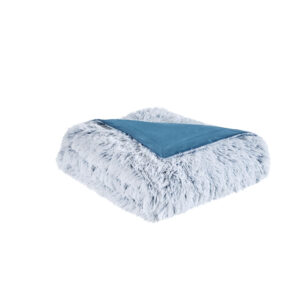 the Intelligent Design Emma Shaggy Faux Fur Throw provides a fun and fashionable update to your space. The face of the throw flaunts reverse print or frosty print technique on extra-long faux fur that adds a frosty touch