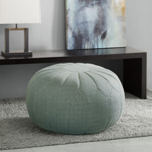 This oversized ottoman pouf will make a statement in any home. Filled with polystyrene beads